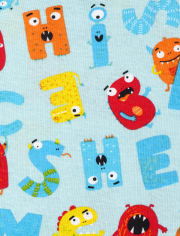 Pijama unisex de algodón ABC con ajuste ceñido para bebés y niños pequeños