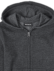Sweat à capuche zippé en molleton d'uniforme pour garçon