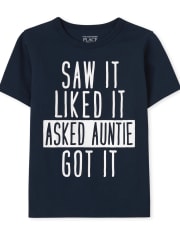 Camiseta con estampado de tía para bebés y niños pequeños