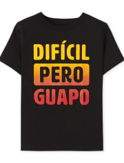 Camiseta estampada Dificil Pero Guapo para bebés y niños pequeños