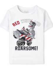 Camiseta estampada Americana Dino para bebés y niños pequeños