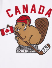 T-shirt graphique de hockey pour bébés et tout-petits garçons de la fête du Canada