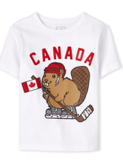 T-shirt graphique de hockey pour bébés et tout-petits garçons de la fête du Canada