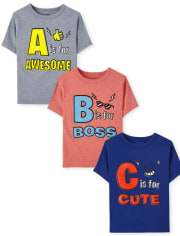 Toddler Boys ABC Graphic Tee 3-Pack