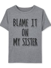 Baby And Toddler Boys Blame My Sister Graphic Tee