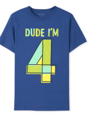 Boys I'm 4 Birthday Graphic Tee