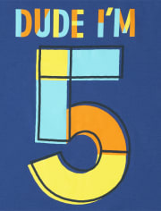 Boys I'm 5 Birthday Graphic Tee