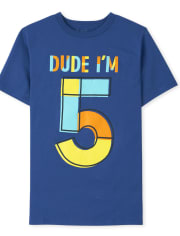 Boys I'm 5 Birthday Graphic Tee