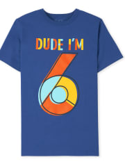 T-shirt graphique I'm 6 Birthday pour garçons
