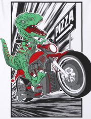 Boys Dino Biker Graphic Tee
