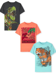 Boys Robot Graphic Tee 3-Pack