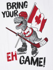 Boys Canada Day Hockey Dino Graphic Tee