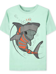Camiseta con gráfico de tiburón robot para niños