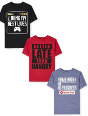 Boys Humor Graphic Tee 3-Pack