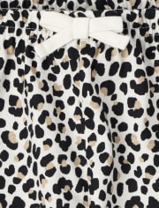Baby Girls Leopard Paperbag Waist Shorts 3-Pack