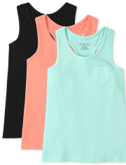 Girls Racerback Tank Top 3-Pack