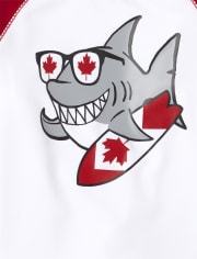 Rashguard Shark de la fête du Canada pour tout-petits garçons