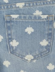 Short en denim feuille d'érable pour fille