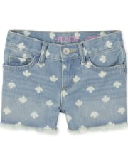 Short en denim feuille d'érable pour fille