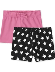 Pack de 2 pantalones cortos con estrellas para niñas