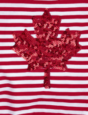 Barboteuse rayée pour fille, fête du Canada