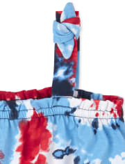 Girls Americana Tie Dye Romper