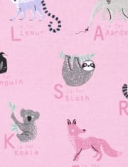 Baby And Toddler Girls ABC Animal Snug Fit Cotton Pajamas