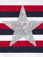 Vestido Niña Americana Estrella Rayas Abertura