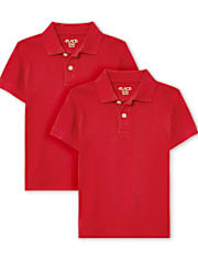 Polo de piqué de uniforme para niños, paquete de 2