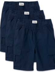 Boys Pull On Cargo Shorts 3-Pack - Slim