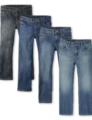 Boys Non-Stretch Bootcut Jeans 4-Pack - Slim