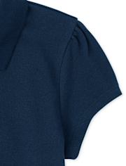 Girls Uniform Ruffle Pique Polo 4-Pack - Plus