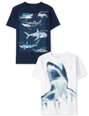 Boys Shark Graphic Tee 2-Pack