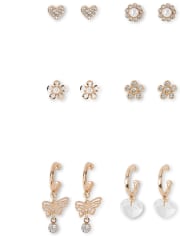Girls Flower Earrings 6-Pack