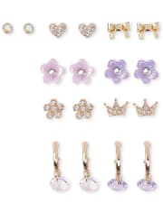 Girls Princess Earrings 9-Pack