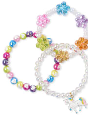 Girls Rainbow Beaded Bracelet 3-Pack