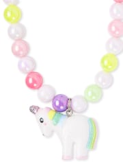 Girls Unicorn Beaded Necklace And Bracelet Set