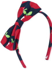 Diadema para niñas pequeñas con lazo de manzana