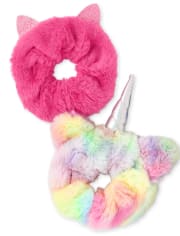 Girls Faux Fur Scrunchie 2-Pack