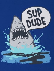 Boys Shark Dude Snug Fit Cotton Pajamas