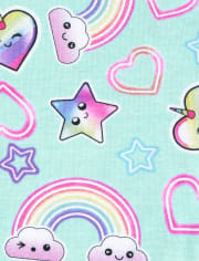 Girls Unicorn Rainbow Snug Fit Cotton Pajamas 2-Pack