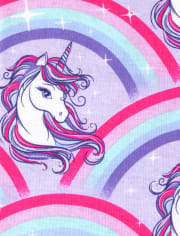 Girls Unicorn Rainbow Snug Fit Cotton Pajamas 2-Pack