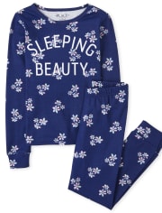 Girls Floral Beauty Snug Fit Cotton Pajamas