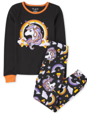 Pyjama en coton ajusté licorne d'Halloween pour fille