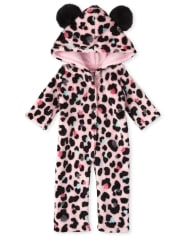 Doll Mommy And Me Leopard Fleece One Piece Pajamas