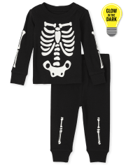 Unisex Baby And Toddler Matching Family Glow Skeleton Snug Fit Cotton One Piece Pajamas