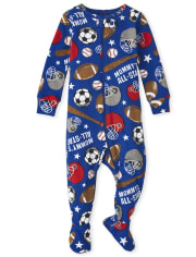 Baby And Toddler Boys Sports Snug Fit Cotton One Piece Pajamas