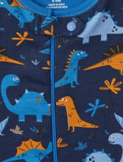 Baby And Toddler Boys Dino Snug Fit Cotton One Piece Pajamas 2-Pack