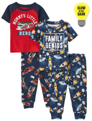 Baby And Toddler Boys Genius Hero Snug Fit Cotton Pajamas 2-Pack