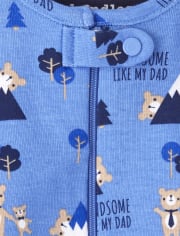 Baby And Toddler Boys Bear Snug Fit Cotton One Piece Pajamas 3-Pack